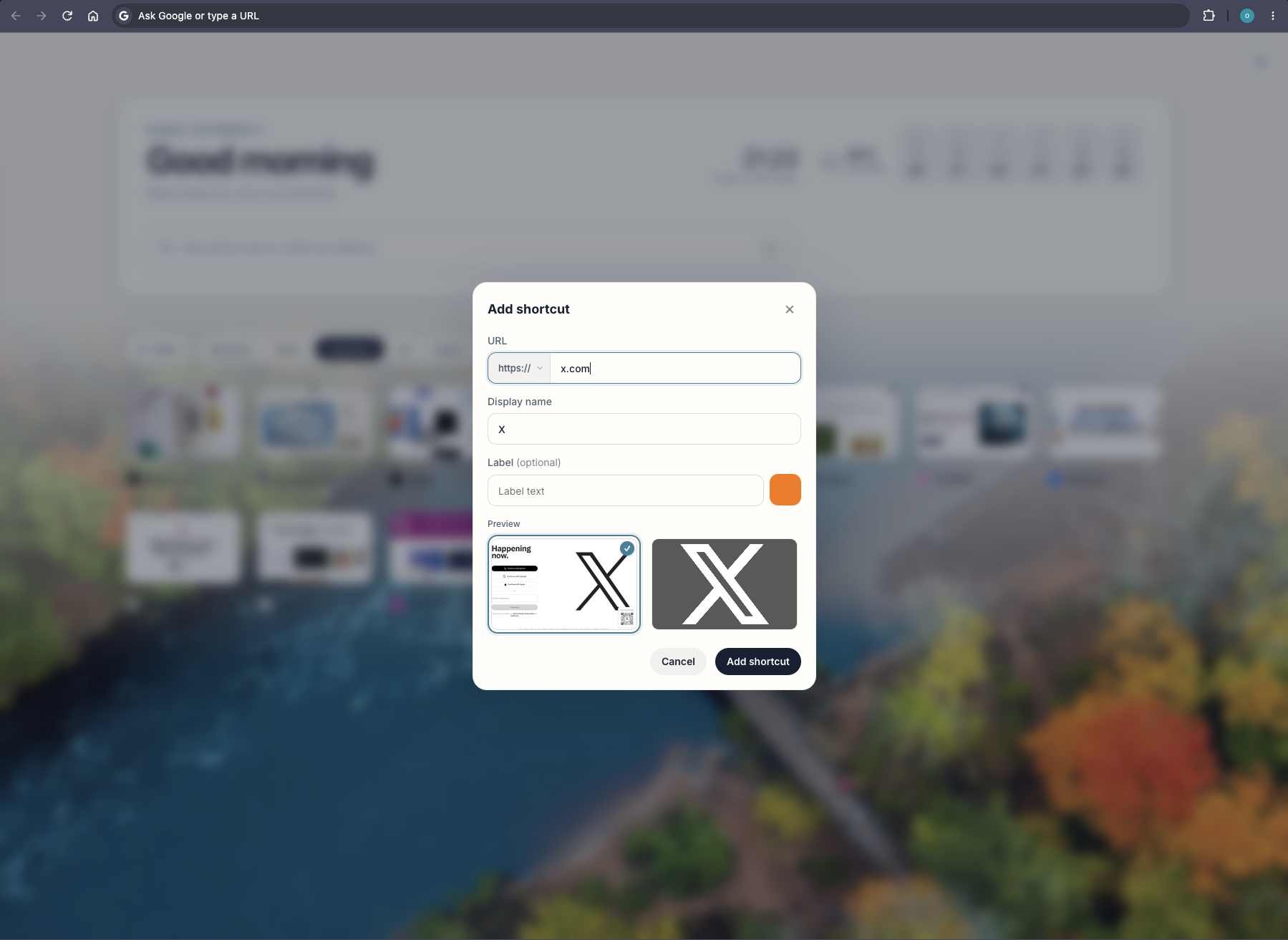 Visual bookmarks arranged over an ocean background